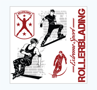 מדבקת קיר - פוסטר וניל - רולרבליידס - EXTREME SPORT ROLLERBLADING,מדבקות קיר ספורט,מדבקות קיר רולרבליידס