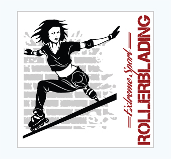 מדבקת קיר - פוסטר וניל - רולרבליידס - EXTREME SPORT ROLLERBLADING,מדבקות קיר ספורט,מדבקות קיר רולרבליידס