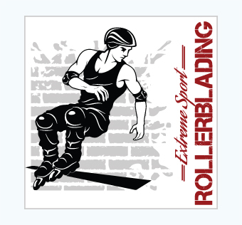 מדבקת קיר - פוסטר וניל - רולרבליידס - EXTREME SPORT ROLLERBLADING,מדבקות קיר ספורט,מדבקות קיר רולרבליידס