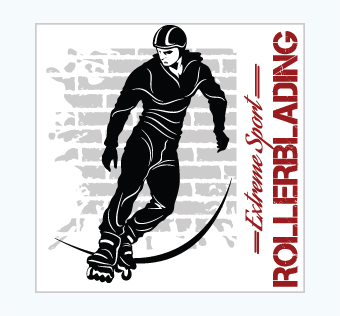 מדבקת קיר - פוסטר וניל - רולרבליידס - EXTREME SPORT ROLLERBLADING,מדבקות קיר ספורט,מדבקות קיר רולרבליידס