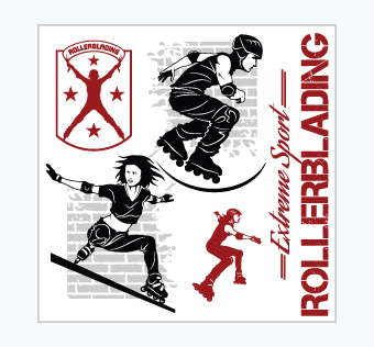 מדבקת קיר - פוסטר וניל - רולרבליידס - EXTREME SPORT ROLLERBLADING,מדבקות קיר ספורט,מדבקות קיר רולרבליידס