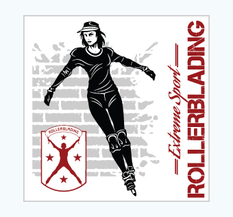 מדבקת קיר - פוסטר וניל - רולרבליידס - EXTREME SPORT ROLLERBLADING,מדבקות קיר ספורט,מדבקות קיר רולרבליידס