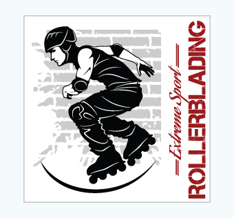 מדבקת קיר - פוסטר וניל - רולרבליידס - EXTREME SPORT ROLLERBLADING,מדבקות קיר ספורט,מדבקות קיר רולרבליידס