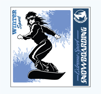 מדבקת קיר - פוסטר וניל - סנובורד - EXTREME SPORT SNOWBOARDING