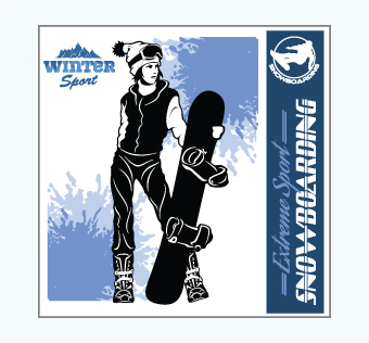 מדבקת קיר - פוסטר וניל - סנובורד - EXTREME SPORT SNOWBOARDING