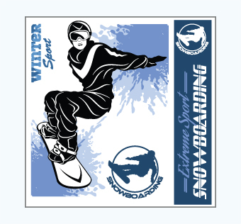 מדבקת קיר - פוסטר וניל - סנובורד - EXTREME SPORT SNOWBOARDING