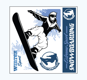 מדבקת קיר - פוסטר וניל - סנובורד - EXTREME SPORT SNOWBOARDING