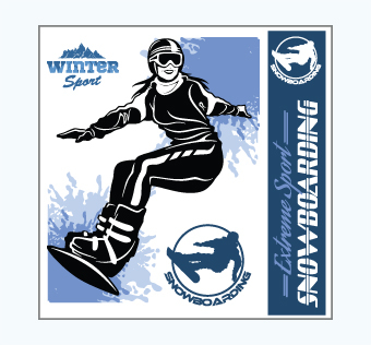 מדבקת קיר - פוסטר וניל - סנובורד - EXTREME SPORT SNOWBOARDING