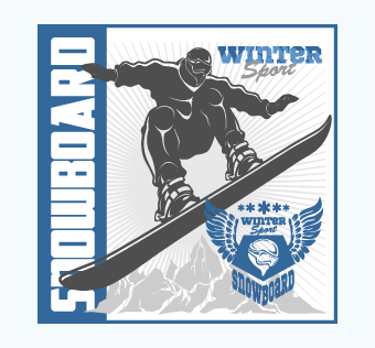 מדבקת קיר - פוסטר וניל - סנובורד - EXTREME SPORT SNOWBOARDING