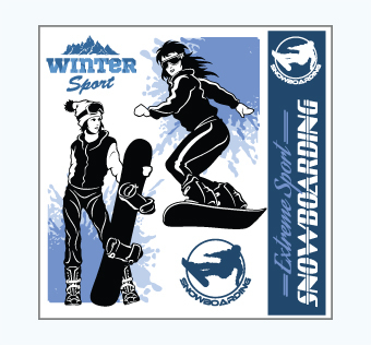 מדבקת קיר - פוסטר וניל - סנובורד - EXTREME SPORT SNOWBOARDING