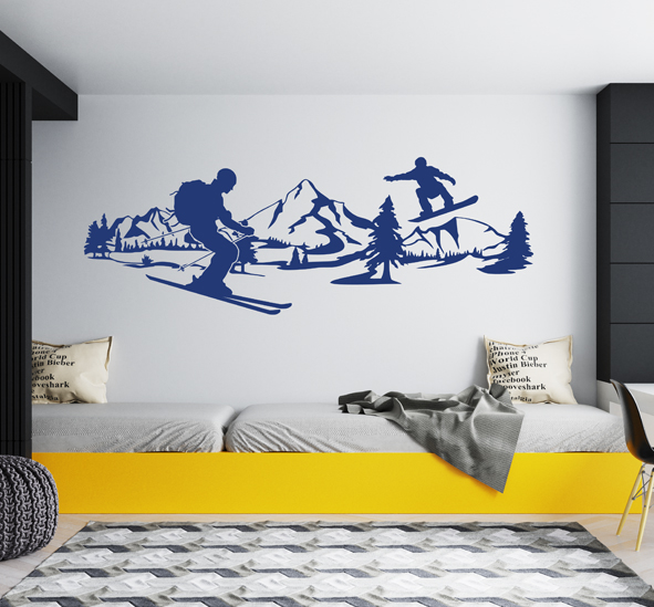 מדבקת קיר - גולשי סקי