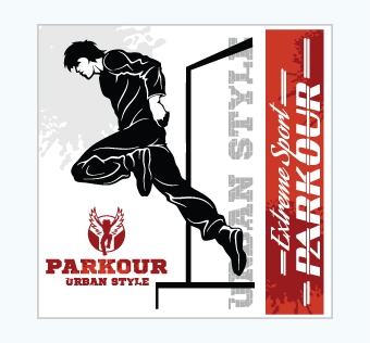 מדבקת קיר - פוסטר וניל - פארקור - EXTREME SPORT PARKOUR