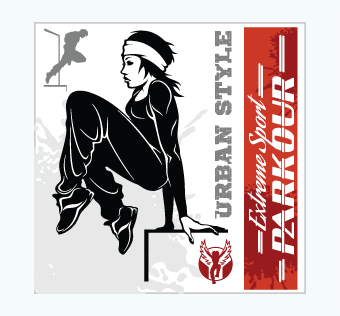 מדבקת קיר - פוסטר וניל - פארקור - EXTREME SPORT PARKOUR