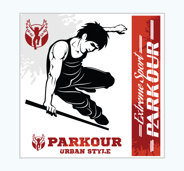 מדבקת קיר - פוסטר וניל - פארקור - EXTREME SPORT PARKOUR