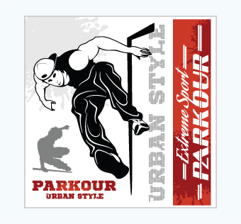 מדבקת קיר - פוסטר וניל - פארקור - EXTREME SPORT PARKOUR