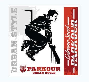 מדבקת קיר - פוסטר וניל - פארקור - EXTREME SPORT PARKOUR