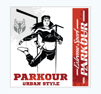 מדבקת קיר - פוסטר וניל - פארקור - EXTREME SPORT PARKOUR