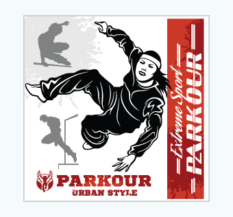 מדבקת קיר - פוסטר וניל - פארקור - EXTREME SPORT PARKOUR
