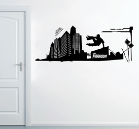 מדבקת קיר - פארקור - PARKOUR