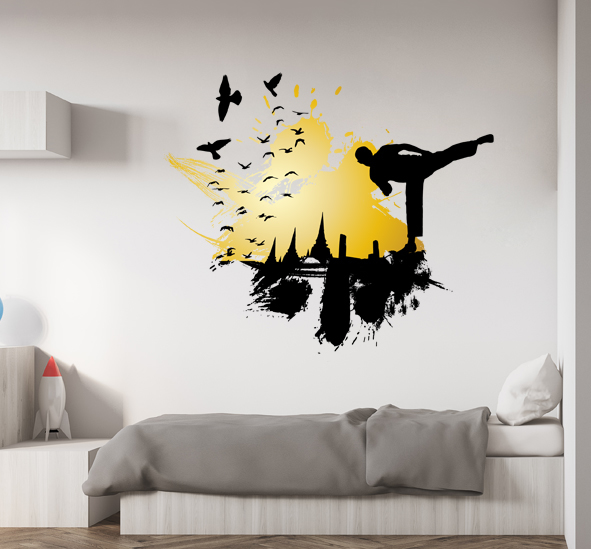 מדבקת קיר - הדפסת טפט וניל - קראטה