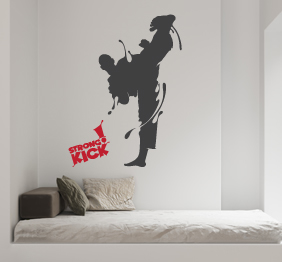 מדבקת קיר - STRONG KICK