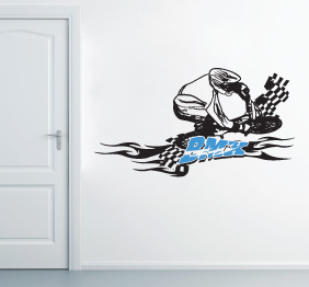 מדבקת קיר - אופני BMX 