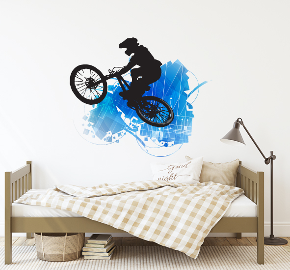 מדבקת קיר - הדפסת טפט וניל - BMX 