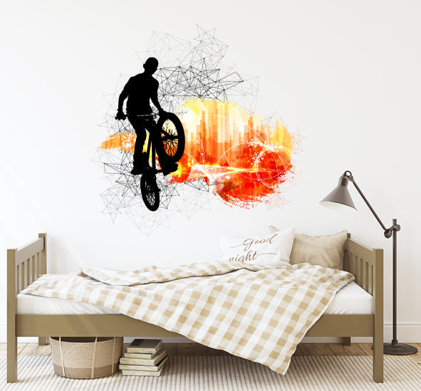 מדבקת קיר - הדפסת טפט וניל - BMX