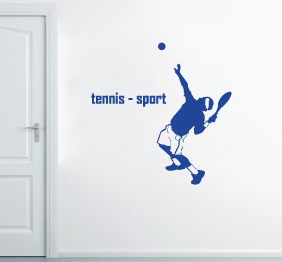 מדבקת קיר - שחקן טניס בחבטה