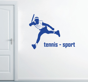 מדבקת קיר - שחקן טניס חבטה