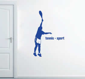 מדבקת קיר - שחקן טניס מניף את היד