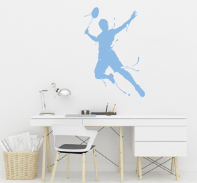 מדבקת קיר - שחקן טניס - חבטה באויר 