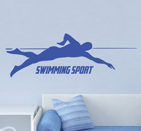 מדבקת קיר - שחייה