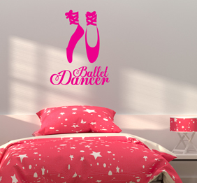 מדבקת קיר - נעלי רקדנית בלט