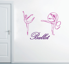 מדבקת קיר - רקדניות בלט