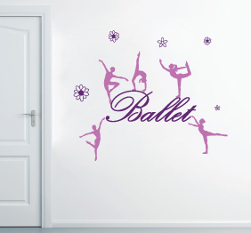מדבקת קיר - רקדניות בלט - מיקס 