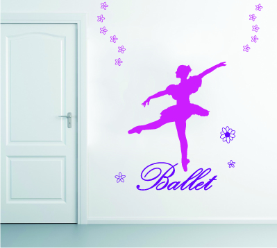 מדבקת קיר - בלרינה רקדנית בלט
