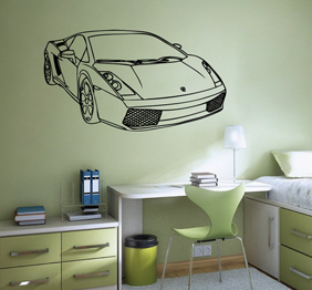 מדבקת קיר - רכב ספורט