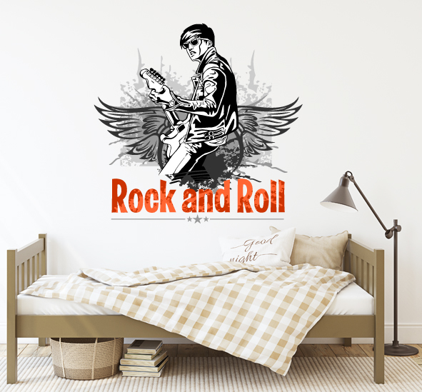 מדבקת קיר - הדפסת טפט וניל - Rock and Roll