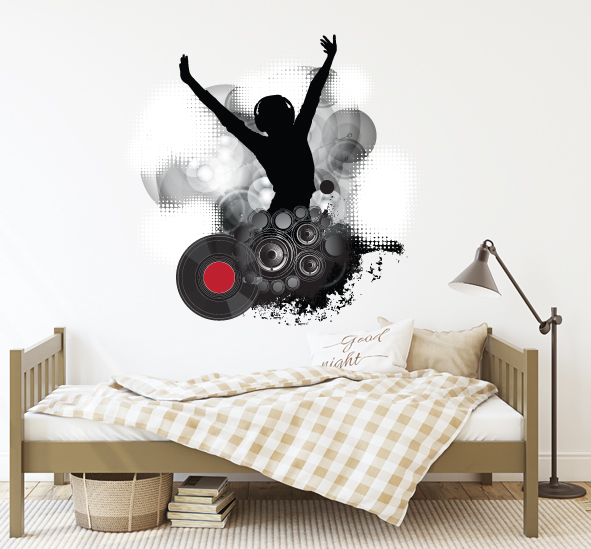 מדבקת קיר - הדפסת טפט וניל - DANCE MUSIC