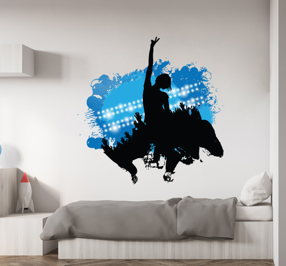 מדבקת קיר - הדפסת טפט וניל - DANCE MUSIC