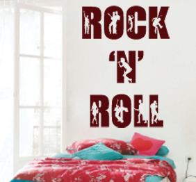 מדבקת קיר - rock n roll