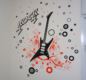 מדבקת קיר - גיטרת רוק 