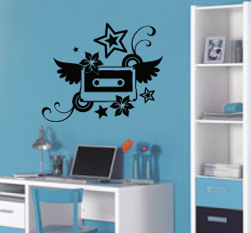 מדבקת קיר - מוסיקה באויר