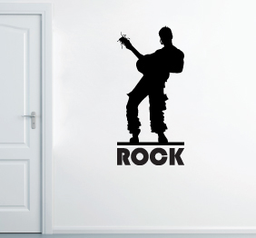 מדבקת קיר - נגן רוק 