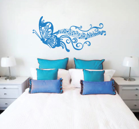 מדבקת קיר - תווי הפרפר