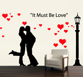 מדבקת קיר - זוג מאוהבים