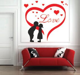 מדבקת קיר - love