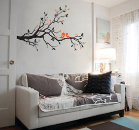 מדבקת קיר - זוג בכתום