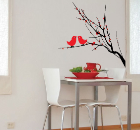 מדבקת קיר - נשיקת בוקר